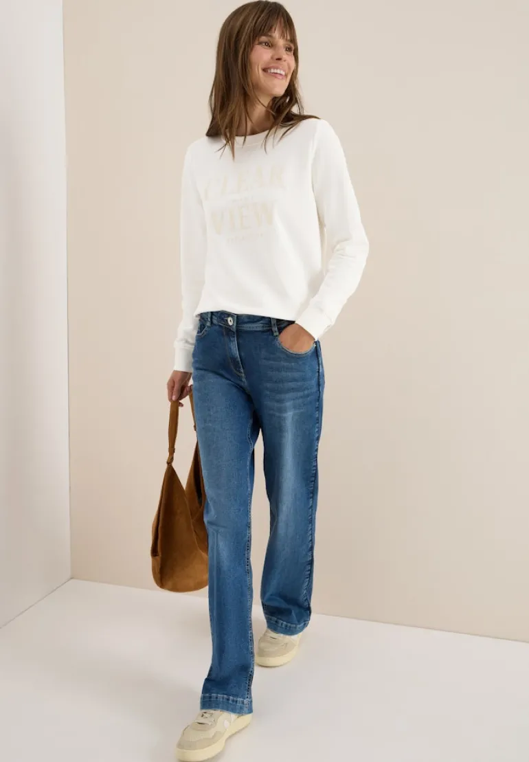 Sweatshirt mit Wording vanilla white