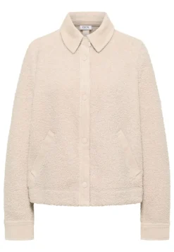 Teddy-Jacke mit Corddetails teddy vanilla white