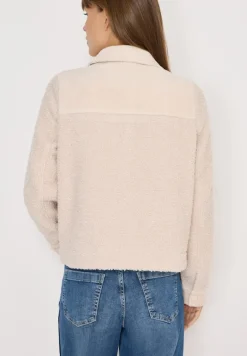 Teddy-Jacke mit Corddetails teddy vanilla white