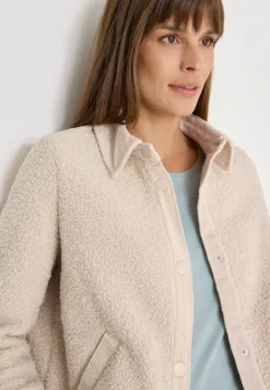 Teddy-Jacke mit Corddetails teddy vanilla white