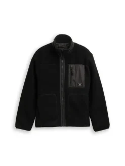 Teddy Jacke mit Stehkragen black
