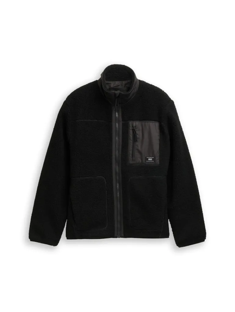 Teddy Jacke mit Stehkragen black