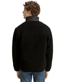 Teddy Jacke mit Stehkragen black