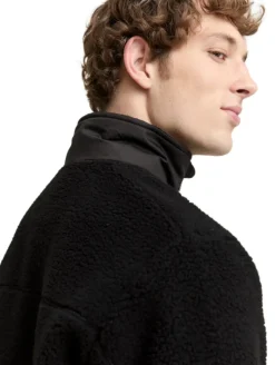 Teddy Jacke mit Stehkragen black