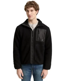 Teddy Jacke mit Stehkragen black