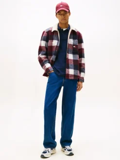 TJM CHECK TEDDY OVERSHIRT EXT dark night navy - buffalo check