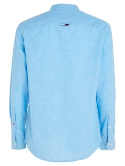 TJM CLSC MAO LINEN BLEND SHIRT blau