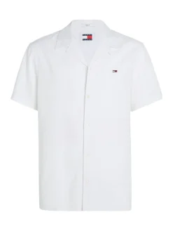 TJM LINEN BLEND CAMP SHIRT EXT white