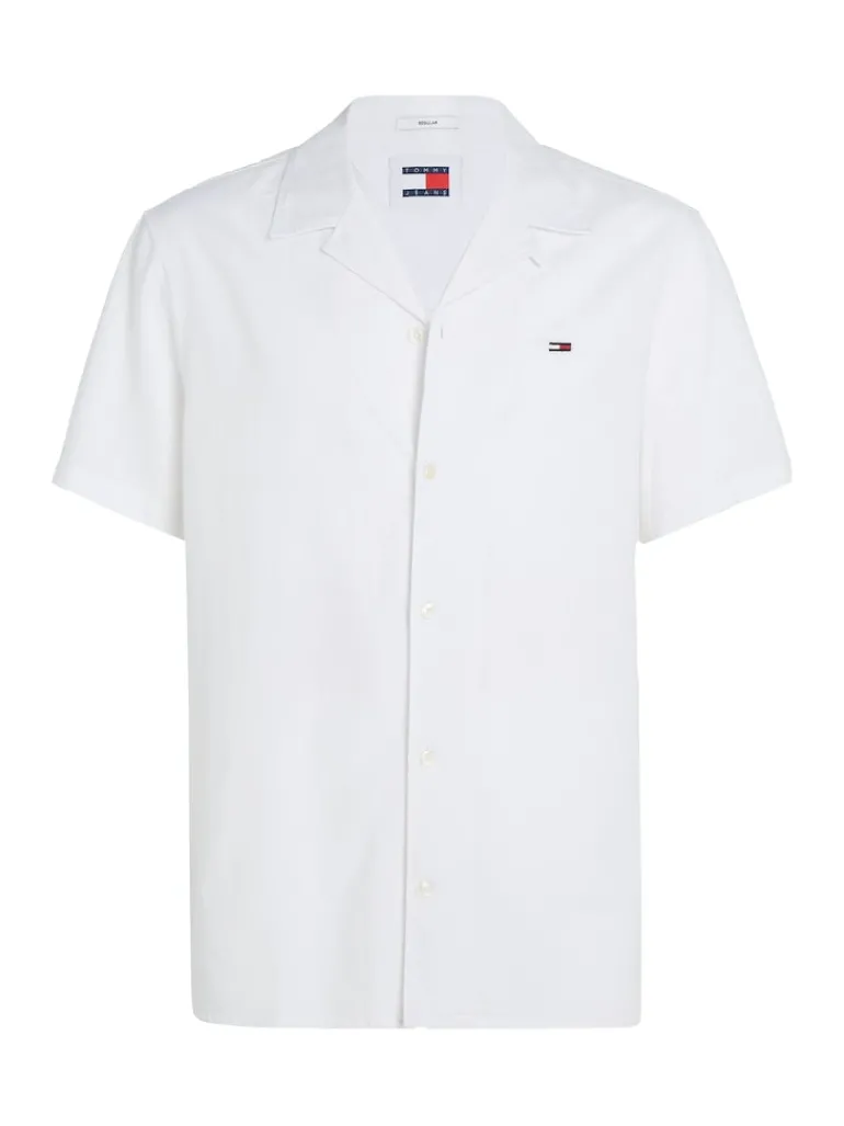 TJM LINEN BLEND CAMP SHIRT EXT white