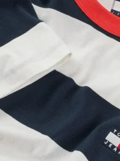 TJM REG BOLD STRIPE TEE dark night navy - ecru