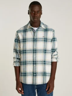 TJM REG CHECK FLANNEL SHIRT EXT ancient white check