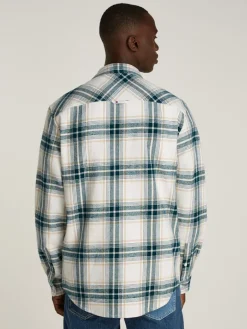 TJM REG CHECK FLANNEL SHIRT EXT ancient white check
