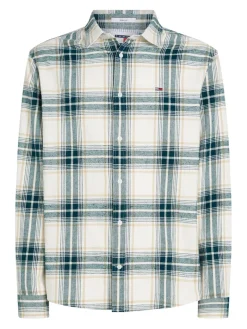 TJM REG CHECK FLANNEL SHIRT EXT ancient white check
