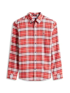 TJM REG FLANNEL CHECK SHIRT EXT terracotta red-big check