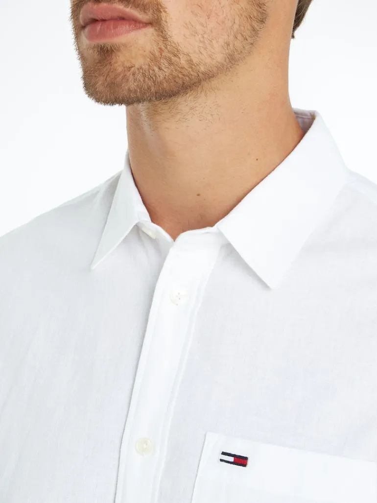 TJM REG LINEN BLEND SHIRT white