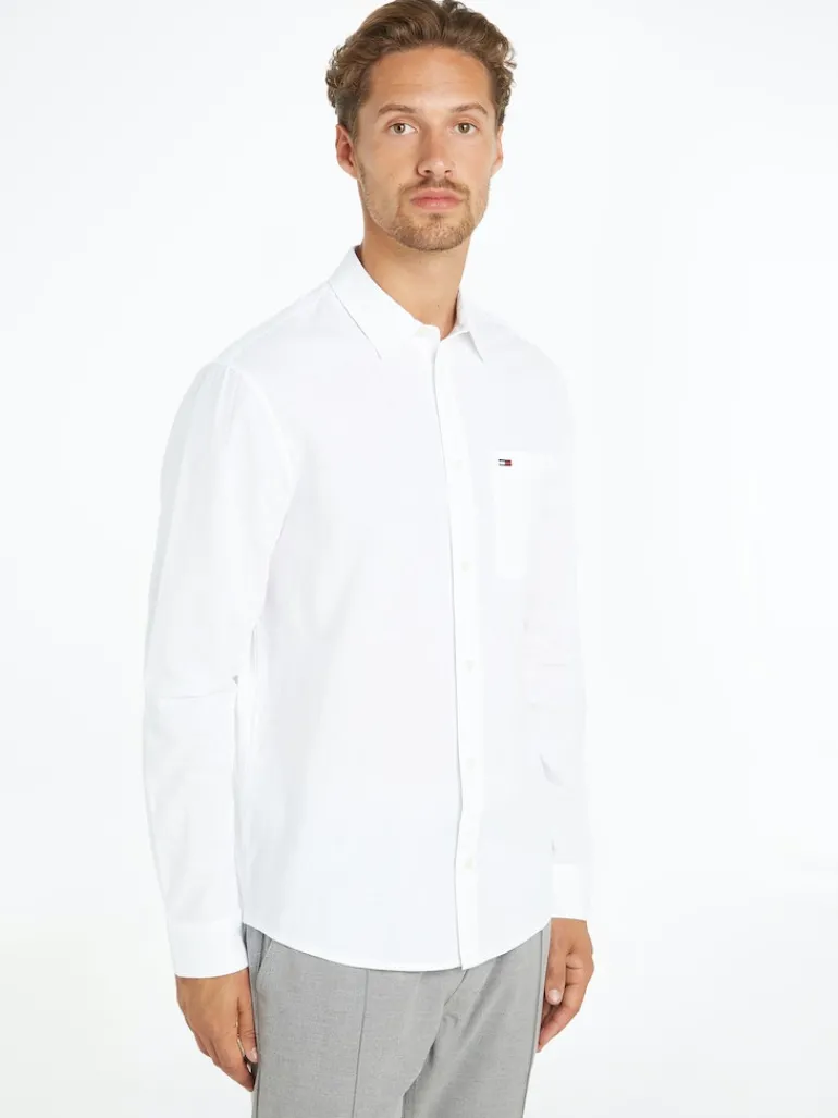 TJM REG LINEN BLEND SHIRT white