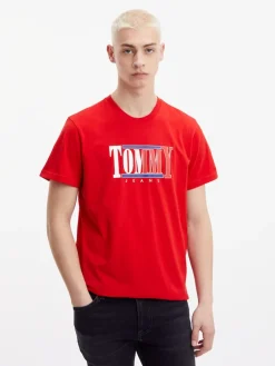 TJM REG RWB CENTERED LOGO TEE deep crimson