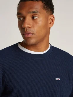 TJM REG WAFFLE L/S TEE dark night navy