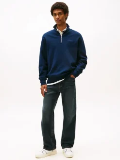 TJM RLX WAFFLE SCRIPT QRTR ZIP dark night navy