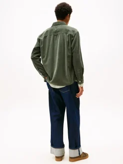 TJM RLX WASHED CORD SHIRT EXT pewter green