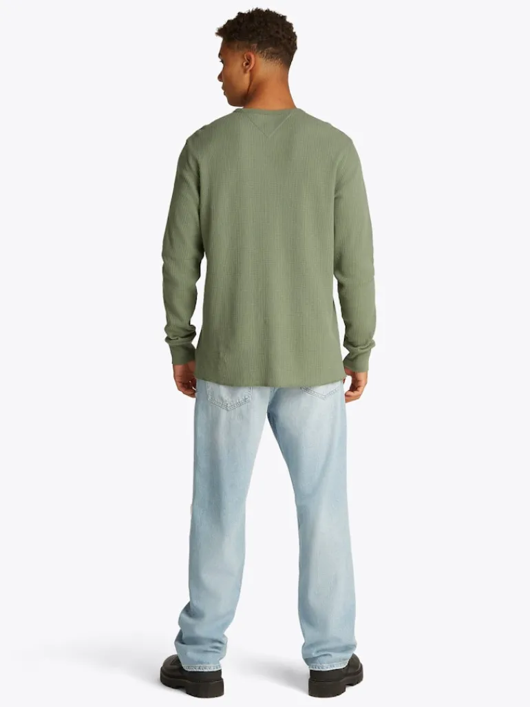 TJM SLIM WAFFLE LS TEE EXT aruba green