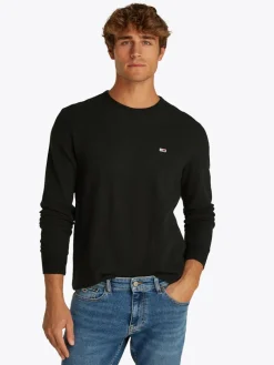 TJM SLIM WAFFLE LS TEE EXT black