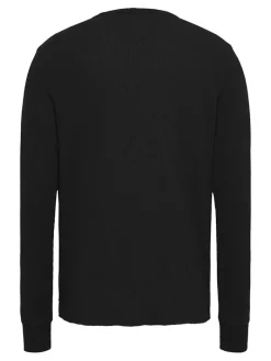 TJM SLIM WAFFLE LS TEE EXT black