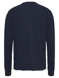 TJM SLIM WAFFLE LS TEE EXT dark night navy