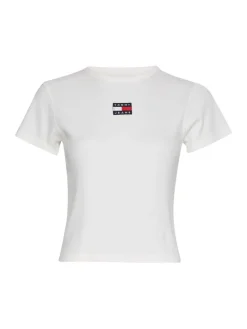 TJW BABY CROP RIB CENTER BADGE ecru
