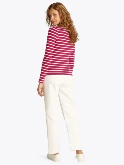 TJW BOAT NECK TOP LS brilliant berry - stripe