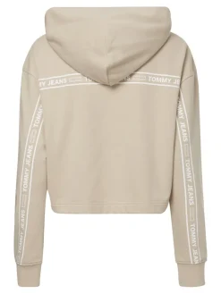 TJW BXY CROP TAPING HOODIE savannah sand