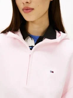 TJW BXY S-FLAG 1/4 ZIP HOODIE light pink