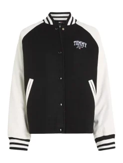 TJW CORD WOOL MIX LETTERMAN black