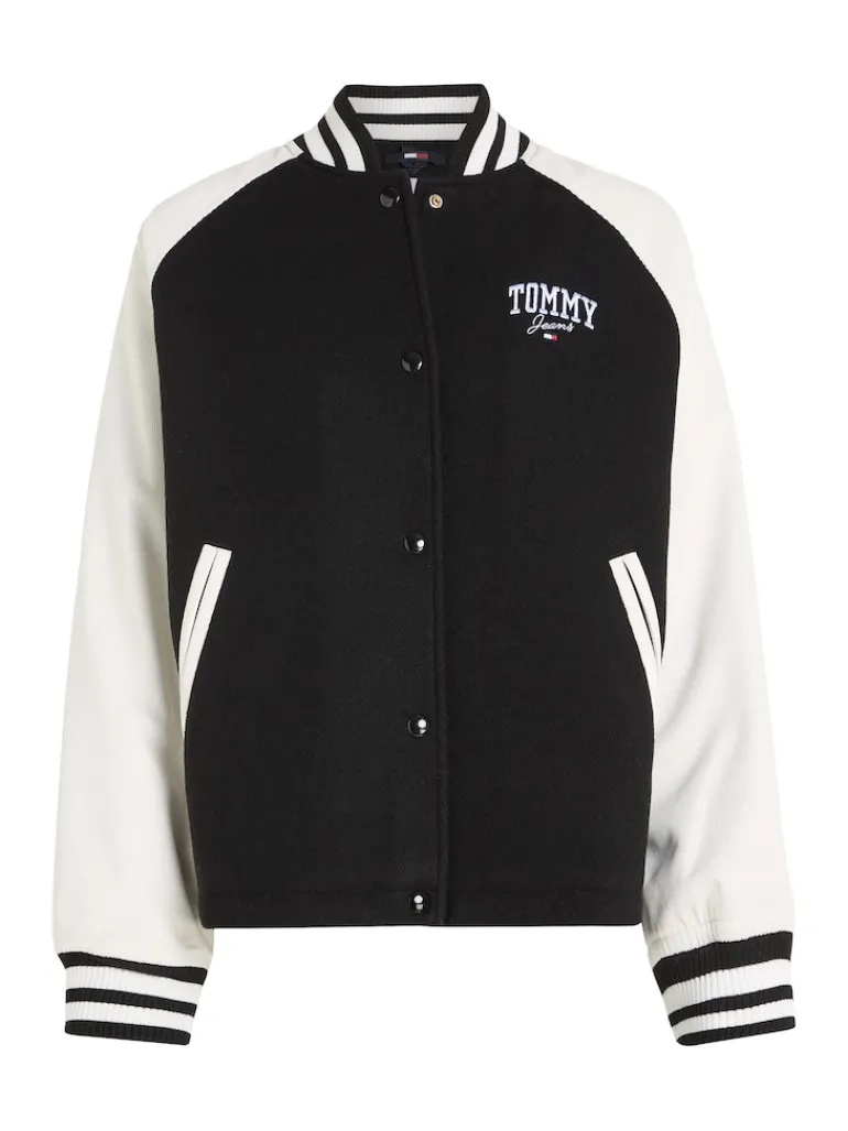 TJW CORD WOOL MIX LETTERMAN black