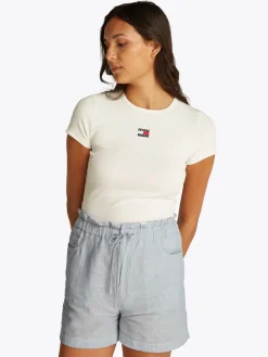 TJW COTTON LINEN SHORT colorado blue - stripe