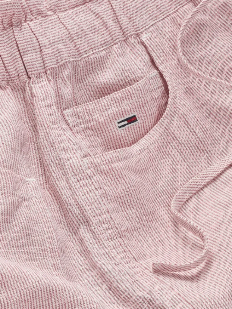 TJW COTTON LINEN SHORT precious pink - stripe