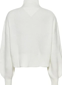 TJW CROP COLLEGE CABLE SWEATER ecru