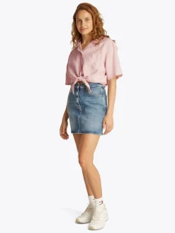 TJW CRP LINEN SS SHIRT precious pink-stripe