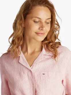 TJW CRP LINEN SS SHIRT precious pink-stripe