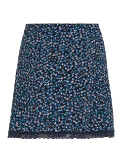 TJW DITSY FLORAL LACE MINI SKIRT blue ditsy floral print