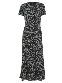 TJW DITSY MIDI SLIT DRESS ditsy daisy aop