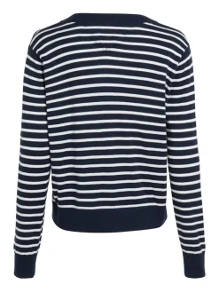 TJW ESSENTIAL VNECK SWEATER EXT navy - white stripe