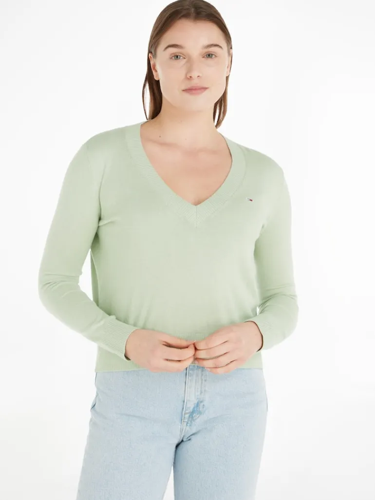 TJW ESSENTIAL VNECK SWEATER faded willow