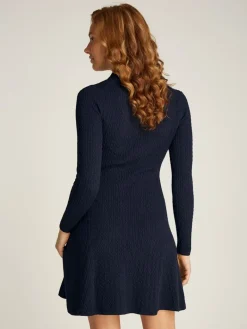 TJW F&F POLO CABLE SWEATER DRESS dark night navy