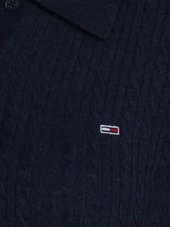 TJW F&F POLO CABLE SWEATER DRESS dark night navy