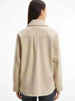 TJW FRONT POCKET BADGE SHACKET savannah sand