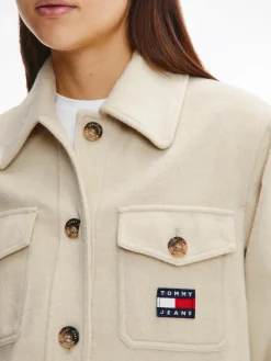 TJW FRONT POCKET BADGE SHACKET savannah sand