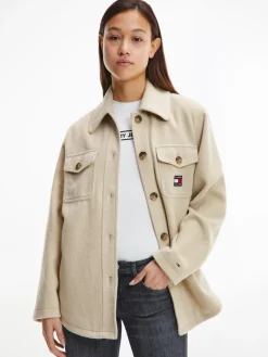 TJW FRONT POCKET BADGE SHACKET savannah sand