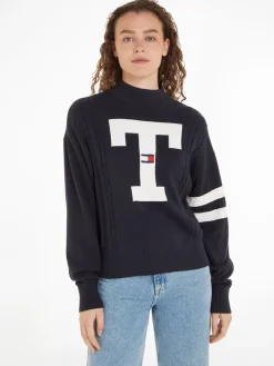TJW LETTERMAN FLAG SWEATER desert sky