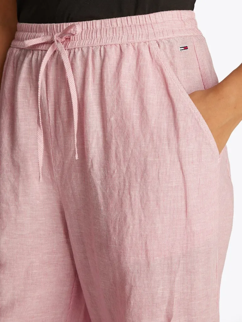 TJW LINEN PANT precious pink - stripe